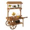 Large Wooden 3 Tier Rolling Table Cart With 2 Wheels for Home Decor, Modern Wagon with Shelves for Display Rack, Lemonade stand, Food Stand, Beverage Bar, or Tea Stall